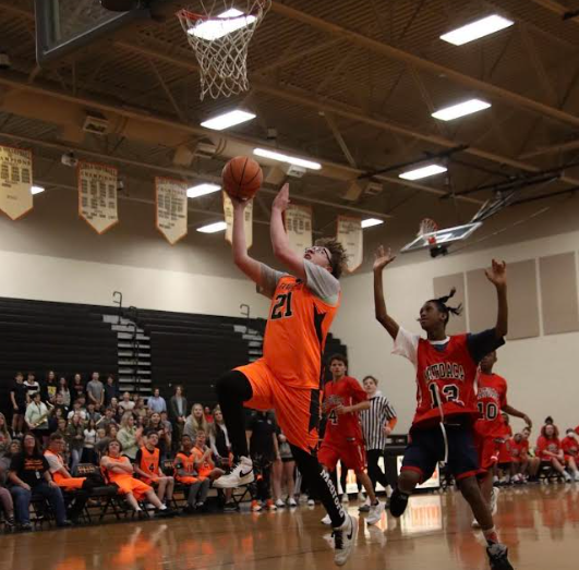 Trevor Robinson goes up for a layup